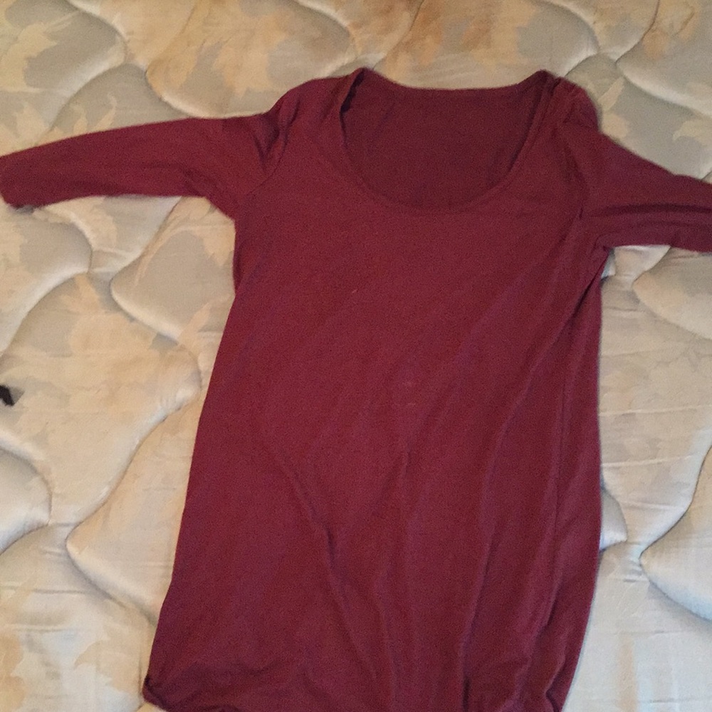Burgundy long sleeves dress